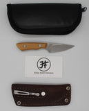 Edge Knife Works Exclusive Mini Huntsman Magnacut Steel Fixed Blade Knife With Antiqued Paper Micarta Handle – EKW0006