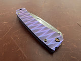 MEDFORD SLIM MIDI FOLDING KNIFE VIOLET "LIGHTNING" SCULPTED TITANIUM 3.25" DROP POINT TUMBLED #2 - Gear Supply Company