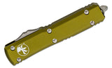 Microtech Ultratech AUTO OTF 3.46" Stonewashed Drop Point Plain Blade, OD Green Aluminum Handles -  121-10OD