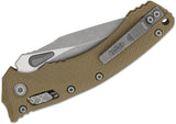 Microtech Amphibian RAM-LOK Manual Folding Knife 3.875" Bohler M390MK Apocalyptic Clip Point Plain Blade, OD Green Fluted G10 Handles, AXIS/Crossbar Lock – 137RL-10 APFLGTOD - Gear Supply Company