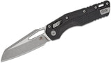 Microtech MSI RAM-LOK Manual Folding Knife 3.88" Bohler M390MK Apocalyptic Modified Sheepsfoot Plain Blade, Black Injection Molded Polymer Handles, AXIS/Crossbar Lock - 210T-10APPMBK - Gear Supply Company