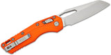 Microtech MSI RAM-LOK Manual Folding Knife 3.88" Bohler M390MK Stonewashed Modified Sheepsfoot Plain Blade, Orange Injection Molded Polymer Handles, AXIS/Crossbar Lock – 210T-10 PMOR - Gear Supply Company