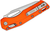 Microtech MSI RAM-LOK Manual Folding Knife 3.88" Bohler M390MK Stonewashed Modified Sheepsfoot Plain Blade, Orange Injection Molded Polymer Handles, AXIS/Crossbar Lock – 210T-10 PMOR - Gear Supply Company