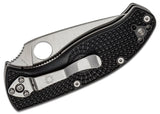 Spyderco Lightweight Tenacious Folding Knife 3.39" Satin Plain Blade, Black FRN Handles, Liner Lock - C122PBK - Gear Supply Company