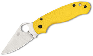 Spyderco Para 3 Salt Lightweight Compression Lock Folding Knife 2.92" CPM-MagnaCut Satin Plain Blade, Yellow FRN Handles - C223PYL - Gear Supply Company