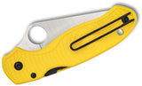 Spyderco Para 3 Salt Lightweight Compression Lock Folding Knife 2.92" CPM-MagnaCut Satin Plain Blade, Yellow FRN Handles - C223PYL - Gear Supply Company