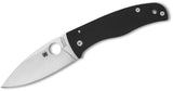 Spyderco Bodacious Compression Lock Folding Knife 3.66" S30V Stonewashed Leaf Shaped Plain Blade, Smooth Black G10 Handles - C263GP - Gear Supply Company