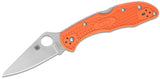 Spyderco Delica 4 Knife Flat Ground Orange FRN (2.88" Satin) C11FPOR - Gear Supply Company