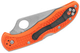 Spyderco Delica 4 Knife Flat Ground Orange FRN (2.88" Satin) C11FPOR - Gear Supply Company