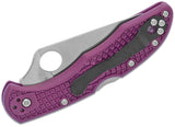 Spyderco Delica 4 Knife Flat Ground Purple FRN (2.88" Satin) C11FPPR - Gear Supply Company