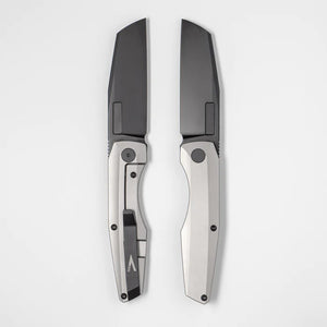 Vero Axon Frame Lock - DLC Blade / Stonewash Raw Ti handle - Gear Supply Company