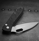 Serge Knife Co. Limited Carbon Fiber Handle Rager Button Locking Pocket Knife - Gear Supply Company