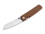 Boker Plus Tenshi Micarta Folding Knife 2.68" VG-10 Tanto Blade - Brown Micarta Handles - 01BO327 - Gear Supply Company