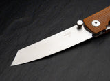 Boker Plus Tenshi Micarta Folding Knife 2.68" VG-10 Tanto Blade - Brown Micarta Handles - 01BO327 - Gear Supply Company