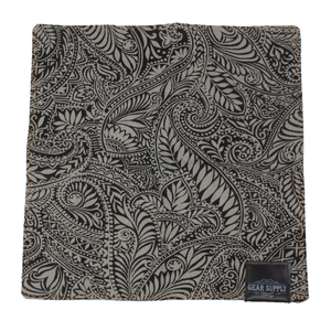 The Gear Supply Company Hand Made Double Sided Paisley Hank - Grey/Black - Gear Supply Company