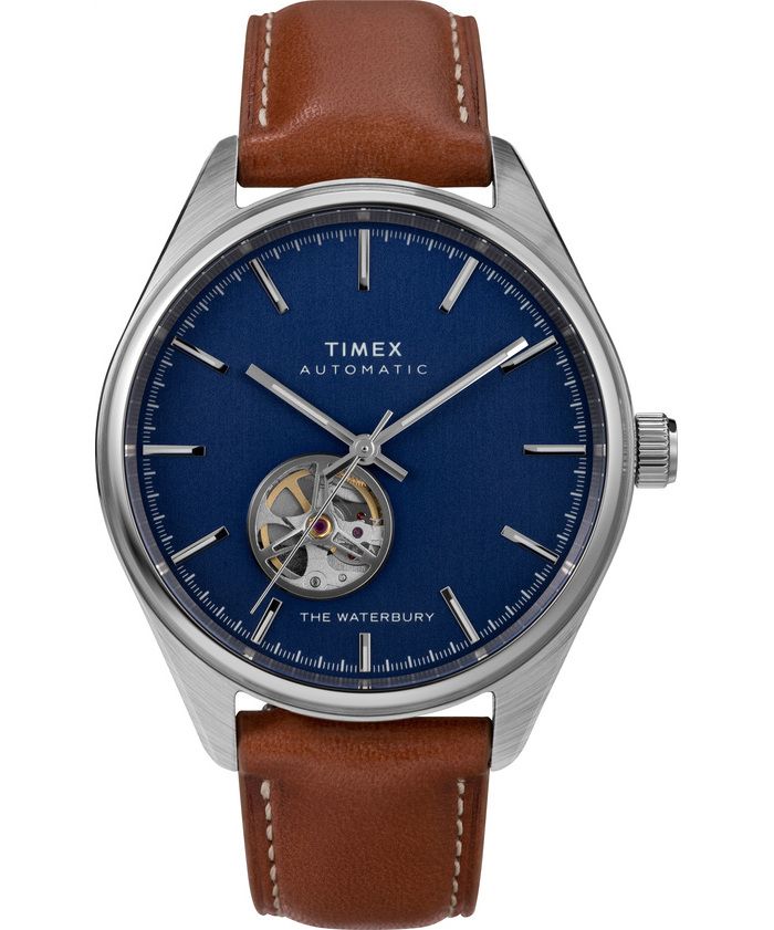 Waterbury Traditional Automatic 42mm Leather Strap Watch