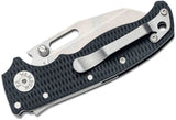 Demko AD20.5 Shark Lock Folding Knife 3"  Stonewash Shark Foot Blade, Black Grivory Handles - DEMAD205F22 - Gear Supply Company