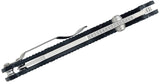 Demko AD20.5 Shark Lock Folding Knife 3"  Stonewash Shark Foot Blade, Black Grivory Handles - DEMAD205F22 - Gear Supply Company