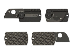 Spyderco Dog Tag Folder CF/G-10 Laminte Black Folder - C188CFBBKP - Gear Supply Company