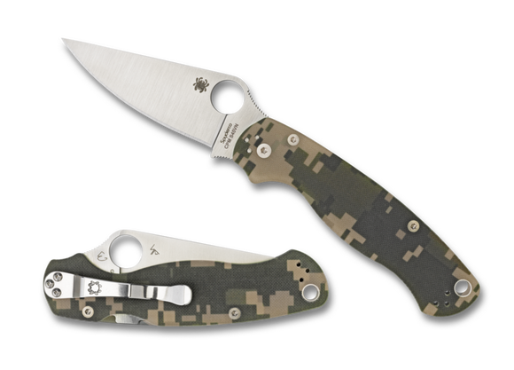 Spyderco Para 2 Lightweight Digital Camo Pocket Knife, PlainEdge - C81GCMO2 - Gear Supply Company