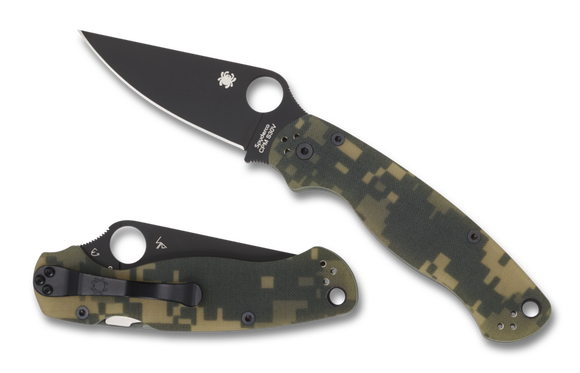 Spyderco Para 2 Digital Camo/Black Blade Pocket Knife, PlainEdge - C81GCMOBK2 - Gear Supply Company