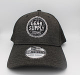 New Era 39Thirty Gear Supply Company Logo Dark Grey Fitted Hat With Bent Bill - Gear Supply Company