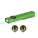 Olight Arkfeld Flat Flashlight with Green Laser & Cool White Light – Lime Green - Gear Supply Company