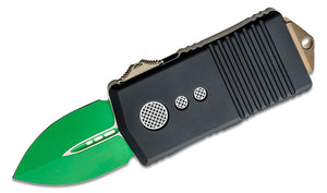 Microtech Exocet Jedi Master Green Double Edge Black Handles Money Clip Knife 1.98" – 157-1 JM - Gear Supply Company