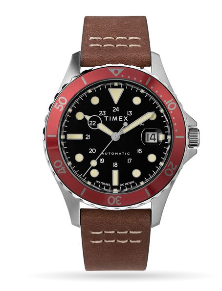Timex Navi XL Automatic 41mm Leather Strap Watch - Gear Supply Company