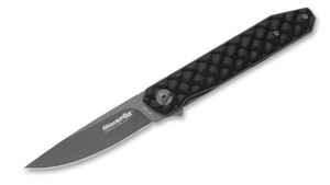 Fox BlackFox BF-736 TI Reloaded Flipper Knife 3.31" Gray Plain Blade, Black G10 Handles - 01FX815 - Gear Supply Company