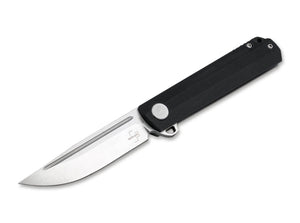 Boker Plus Cataclyst Flipper Knife 2.99" 440C Satin Clip Point Blade, Black G10 Handles - 01BO674 - Gear Supply Company