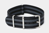 22mm "SB" Black/Gray Bond Seat Belt Strap - Gear Supply Company