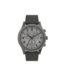 Allied LT Chrono 40mm Grey Case Silver-tone Dial Grey Fabric Strap TW2T75700VQ - Gear Supply Company