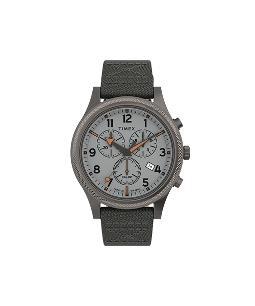 Allied LT Chrono 40mm Grey Case Silver tone Dial Grey Fabric Strap TW2T75700VQ